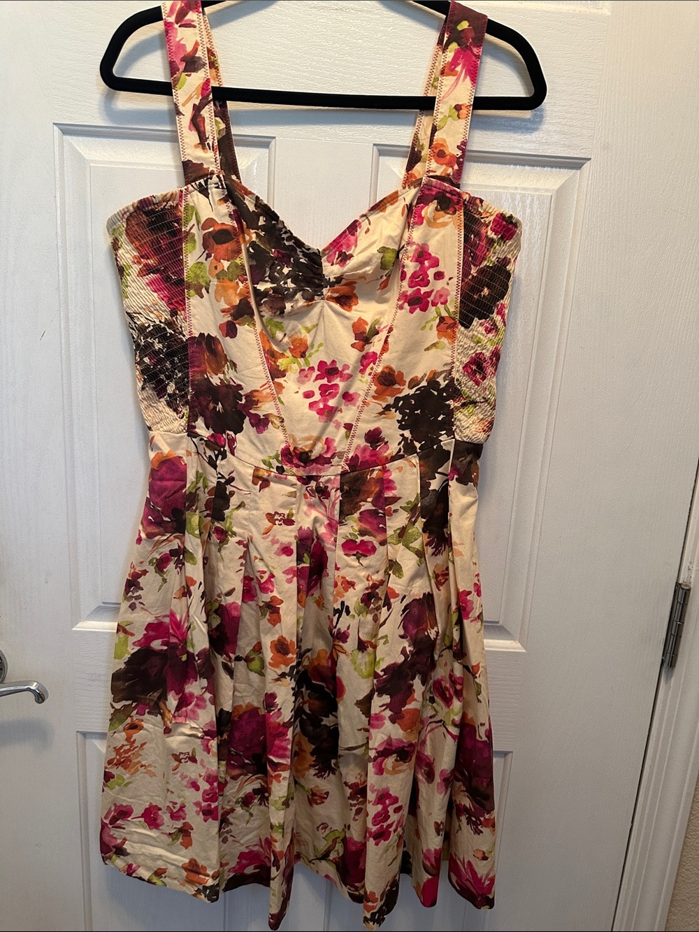 Peruvian Connection 100% Cotton Floral Fit-and-Flare Sundress Size 10
